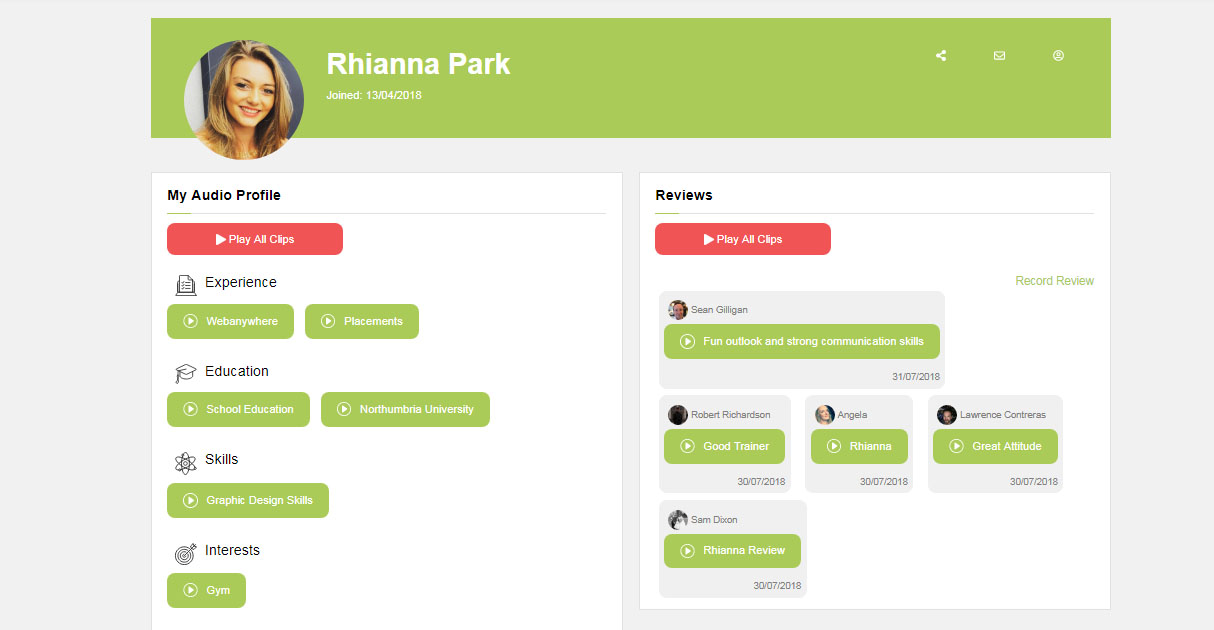 audio profiles with sound branch